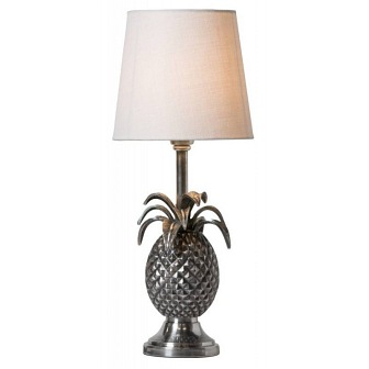 Lampa stojąca Honolulu ananas cyna lniany abażur